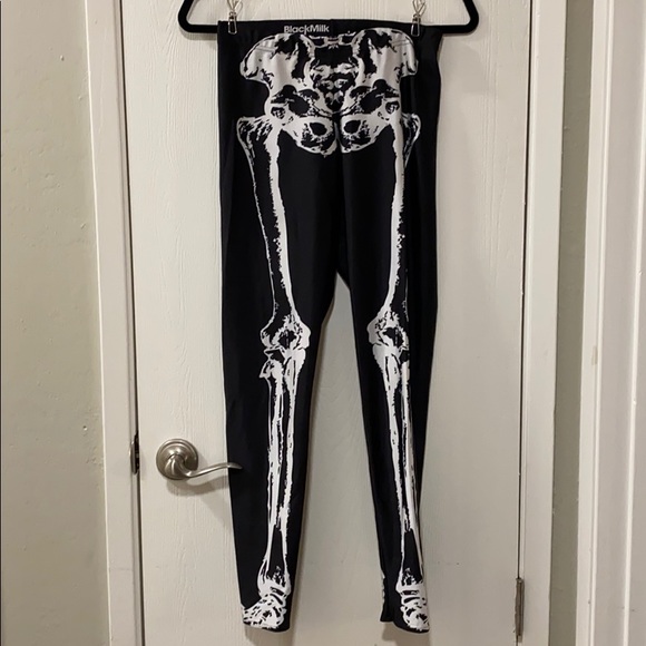 Blackmilk Pants - Blackmilk clothing skeleton leggings L